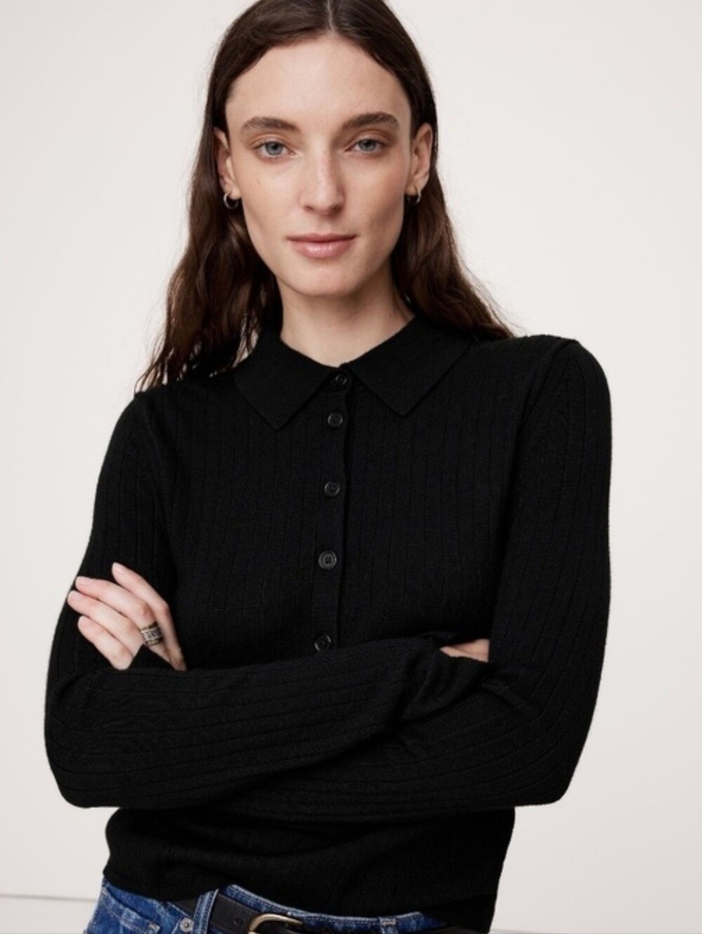 Banana Republic Extra-fine Merino Polo Sweater - EUC